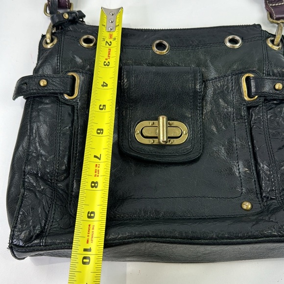 River Island black leather purse - purple crossbody strap - Picture 6 of 11